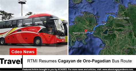rural transit mindanao inc|RTMI resumes Cagayan de Oro.